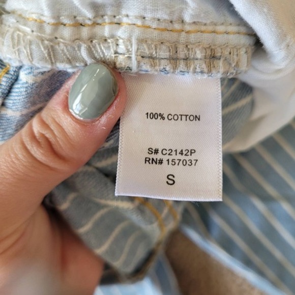 Stella‎ Laguna Beach Sz S Blue & White Striped High Rise Straight Leg Jeans - Picture 7 of 10